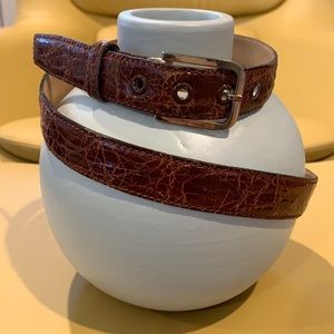 Briggs Ltd. Genuine Crocodile Brown Leather Belt